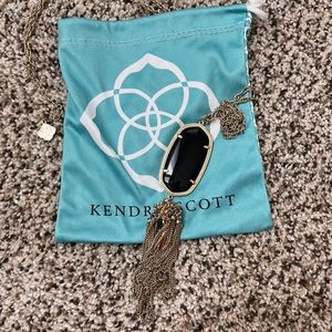 Black Kendra Scott long tassel stone necklace